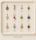 Zodiac Birthstone Charm Pendant — All 12 Signs