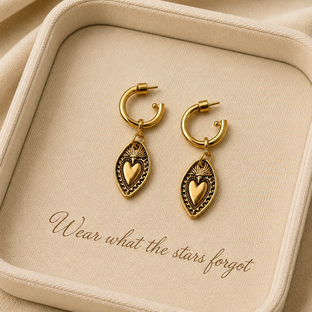 Heart Relic Earrings