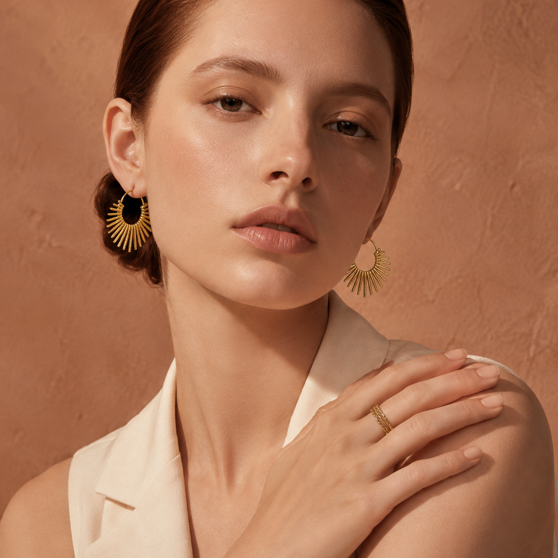 Solar Ray Hoop Earrings