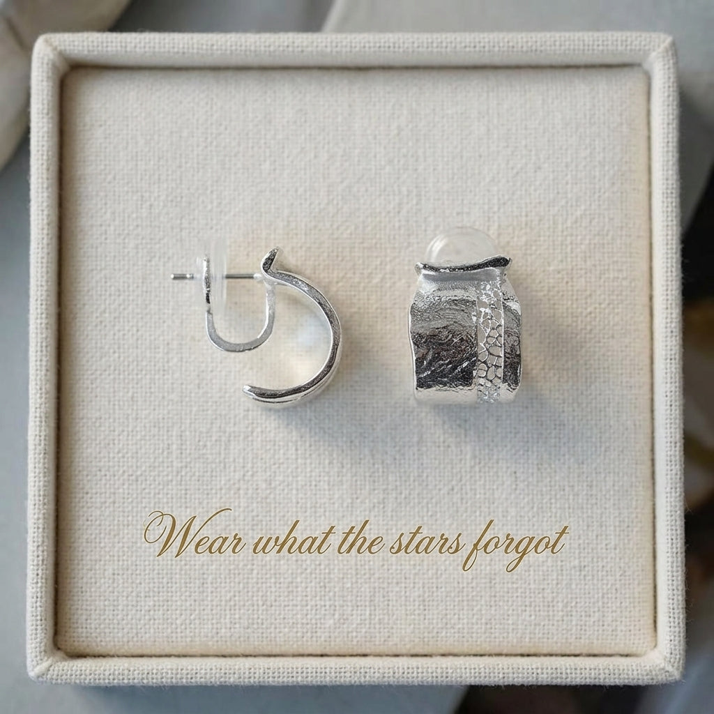 Asteria Silver Hoops Earrings