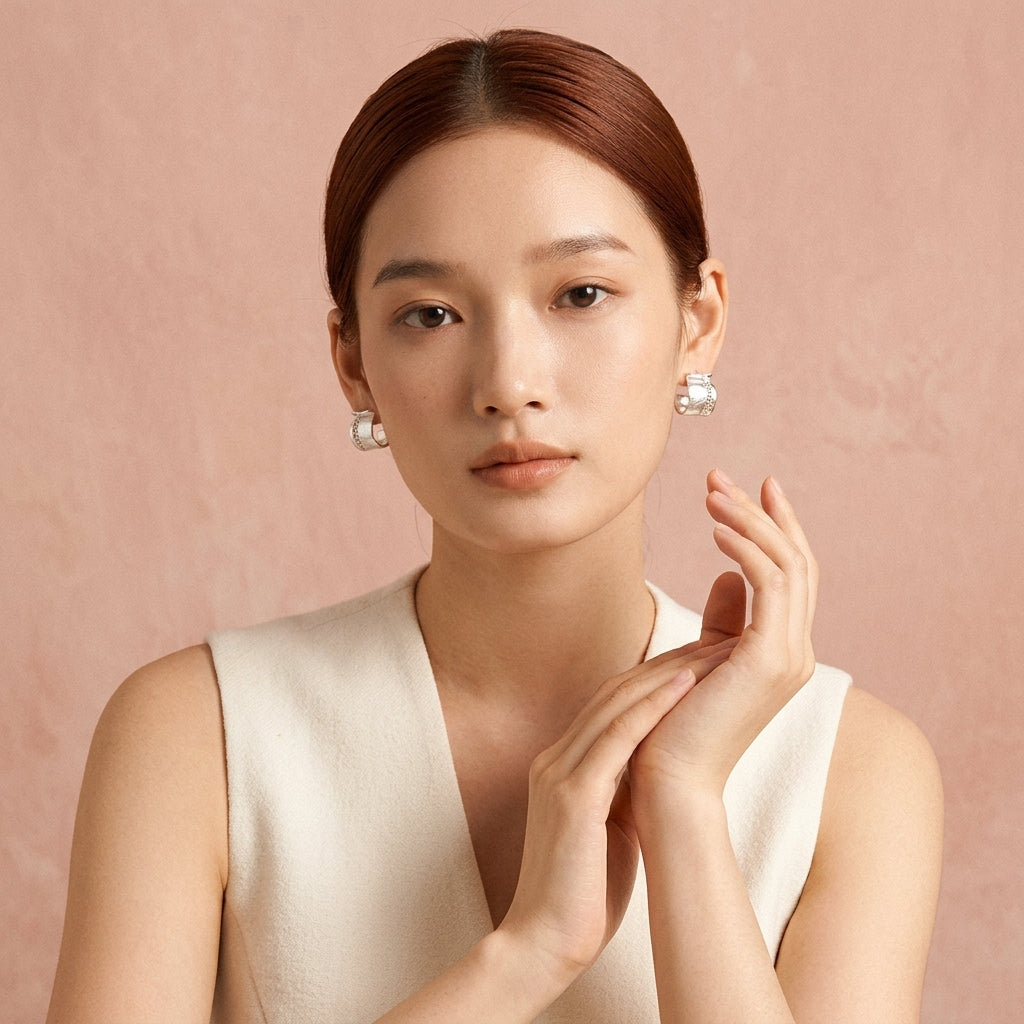 Asteria Silver Hoops Earrings