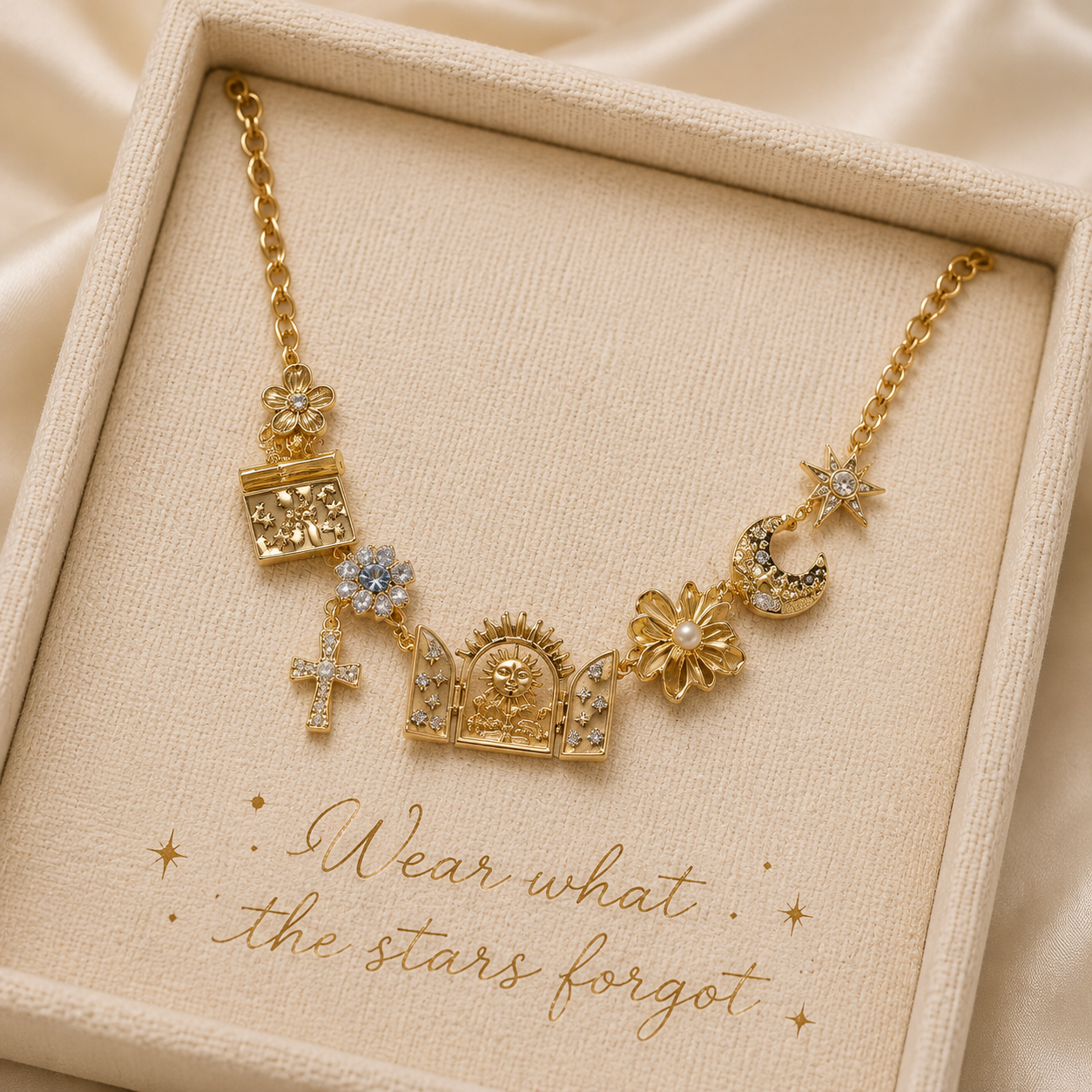 Vintage Celestial Moon Necklace Set