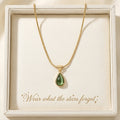 Celestial Green Teardrop Necklace