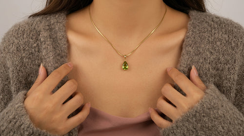 Celestial Green Teardrop Necklace